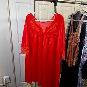 Sears Vintage Elegant Red Lace Nightgown